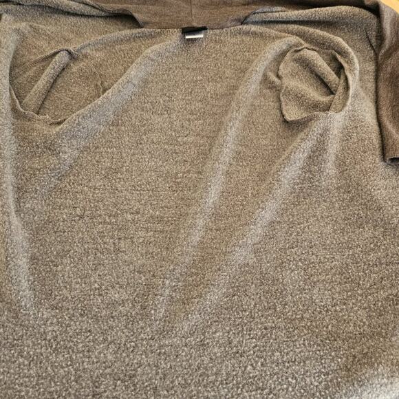 Bobeau Knit Cape Cardigan Wrap Long Sleeve 1 Button - Brown/Gray - Size S - Picture 6 of 6